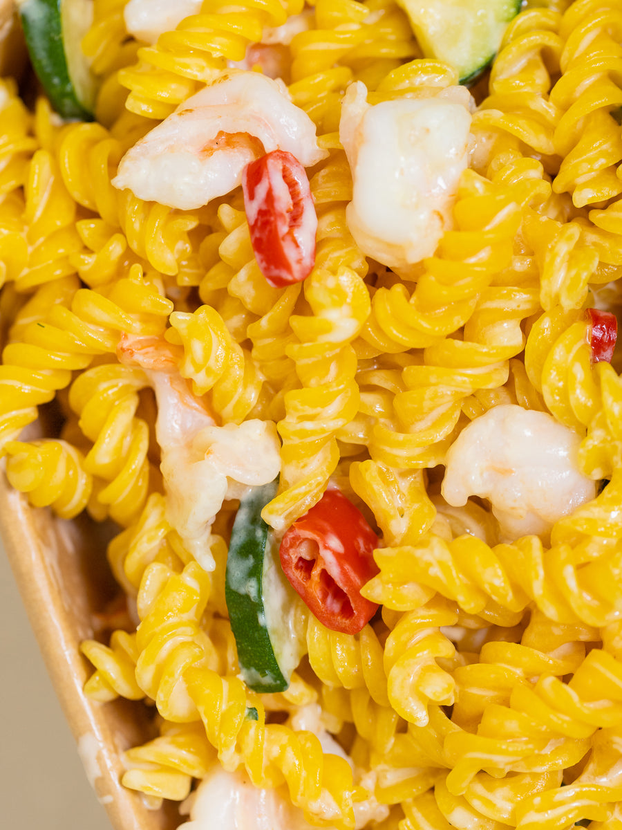 Fusilli gamberi with prawns and courgette at Bigoli, Old Street