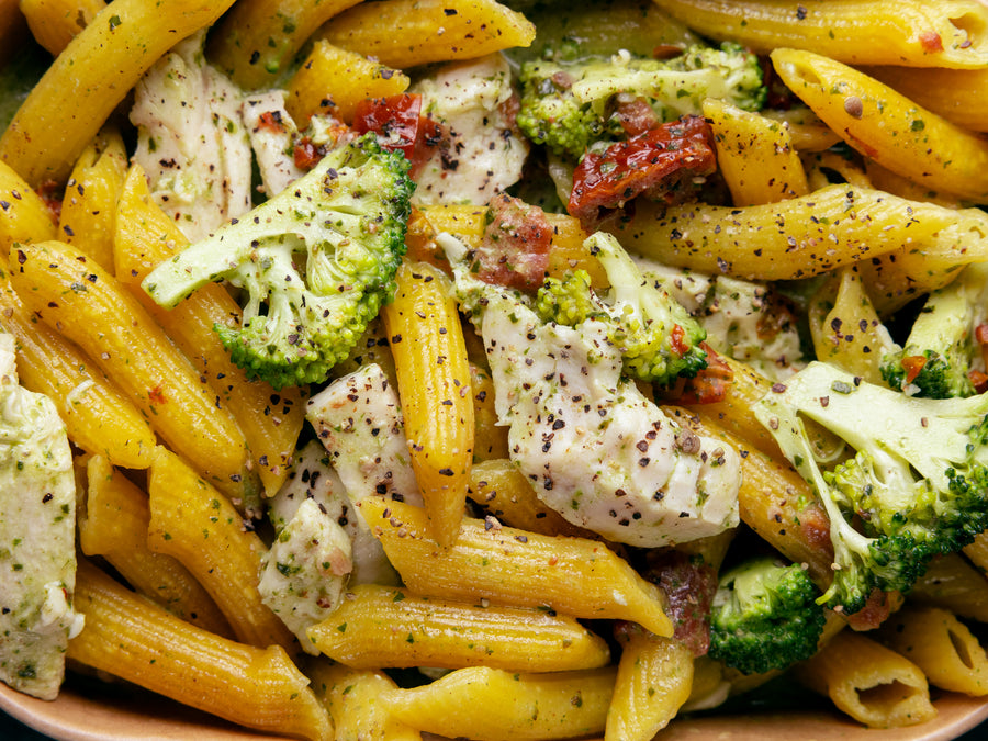 Penne with chicken, broccoli and pesto at Bigoli, Old Street