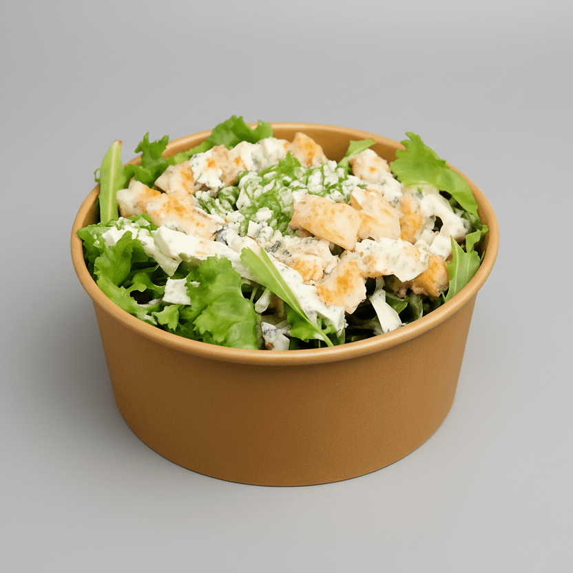 Caesar pasta salad with chicken, Caesar dressing and Parmesan on a pasta base at Bigoli, Old Street