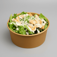 Caesar pasta salad with chicken, Caesar dressing and Parmesan on a pasta base at Bigoli, Old Street
