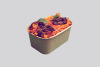 Dello Chef: beef meatballs, tomato sauce and basil on fresh pasta in a Bigoli takeaway box
