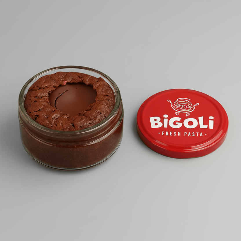 Warm lava cake with a molten centre, served at Bigoli, 123 City Road, Old Street