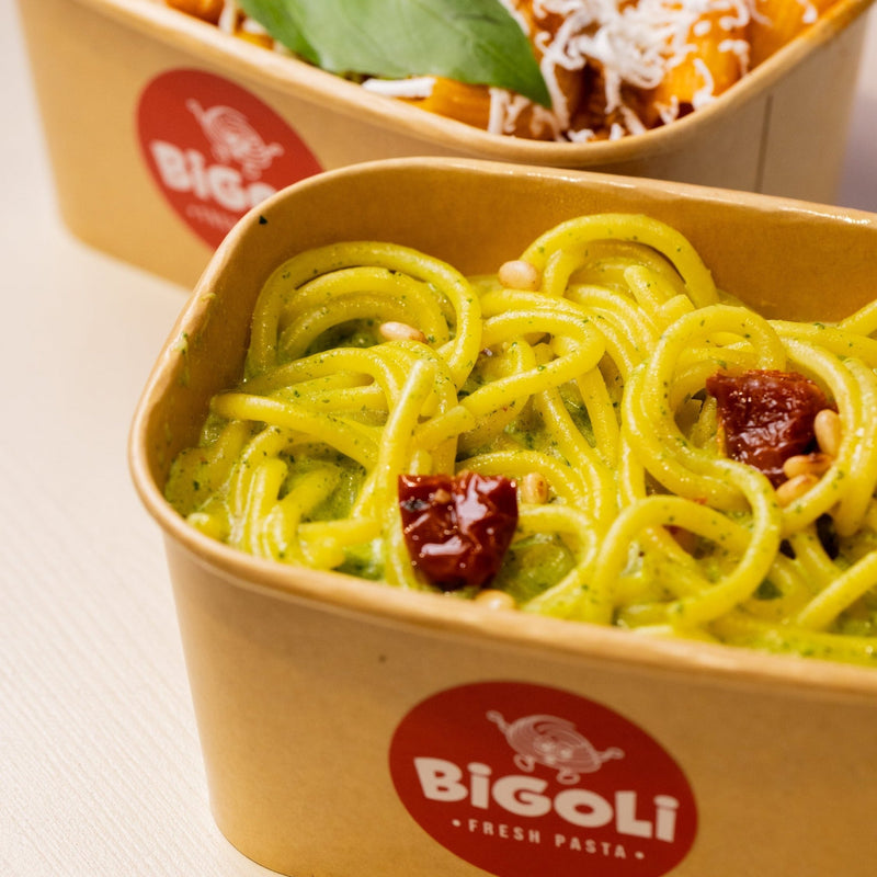Bigoli, the thick rough-surfaced Venetian pasta shape, extruded on site at Bigoli, Old Street